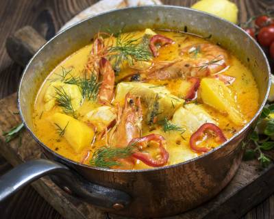 ragoût poisson crevettes safran tomates