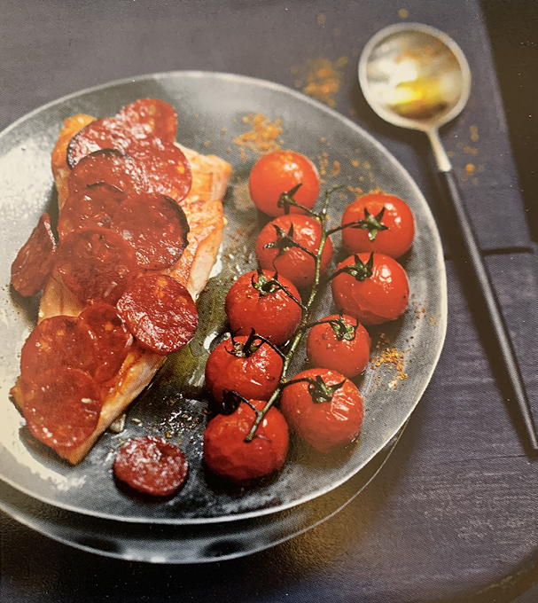 Saumon en écailles de chorizo